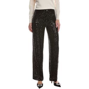 Anne Klein Womens  Pull-On Hollywood Waist Wide Leg Pant, Black